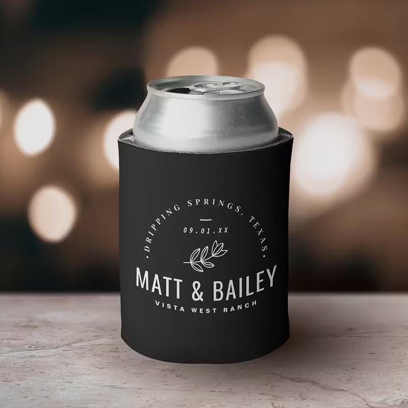 Personalized Can Cooler: Custom Party Favors